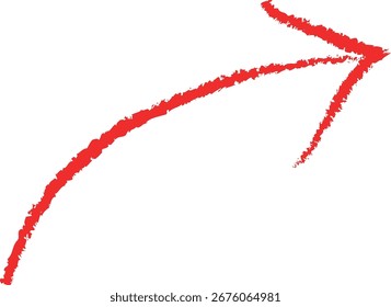 Uma seta vermelha vibrante, desenhada artisticamente, aponta para a direita, sugerindo orientação ou direção.