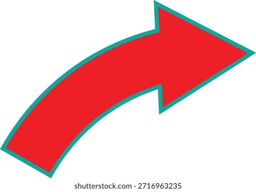Una flecha roja vibrante, delineada en verde azulado, representa visualmente la dirección y el movimiento hacia adelante con claridad.
