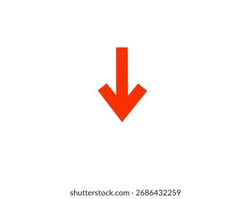 Vibrant red arrow pointing downwards on a clean white backdrop