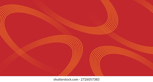 Plano de Fundo Vermelho Vibrante com Linhas Elípticas Laranja Dinâmicas