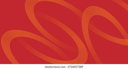 Plano de Fundo Vermelho Vibrante com Linhas Elípticas Laranja Dinâmicas