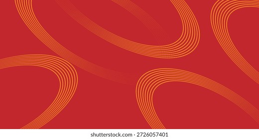 Plano de Fundo Vermelho Vibrante com Linhas Elípticas Laranja Dinâmicas