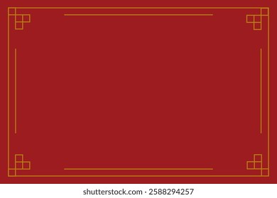 A vibrant red background with an elegant gold design, perfect for celebrations, announcements and invitations. Red background with golden frames
