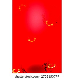 A vibrant red background with a floral pattern and soft glow creates a festive and romantic atmosphere. Ideal for designs related to celebrations and special occasions.