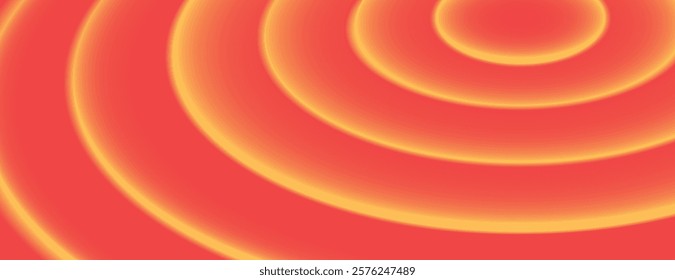Vibrant red background with glowing concentric circles. The background features a smooth, red texture with a radiant red gradient effect. Circular pattern background. Red background vector.