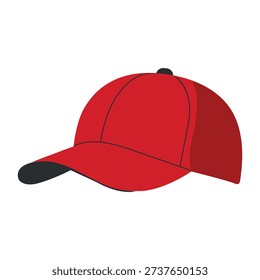 Vibrant red baseball cap with sleek black brim and button