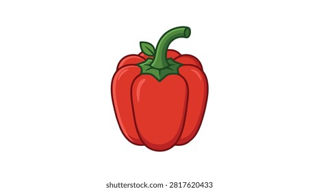 Vibrant red bell pepper, fresh and ripe, ideal for nutritious recipes and culinary presentations.