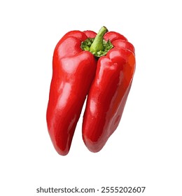 A vibrant red bell pepper, showcasing its glossy surface and distinct shape.