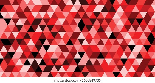Vibrant red and black geometric triangle pattern background