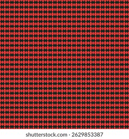 A vibrant red and black pattern with repeating diamond shapes, creating a bold, geometric design with a modern, dynamic feel