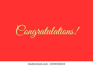 A vibrant red, blue, Purple, White background with the word "Congratulations!" written in elegant gold script. The text has a soft, glowing effect, creating a celebratory and festive atmosphere.