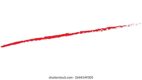 Vibrant Red Brush Stroke Illustration: Diagonal Artistic Smear on White Background for Creative Projects and Design Elements, Adding a Bold and Dynamic Touch
