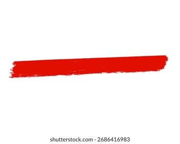 Vibrant red brush stroke on a clean white backdrop