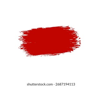 A vibrant red brushstroke isolated on a clean white background perfect for design elements