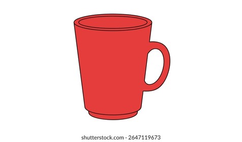 A Vibrant Red Ceramic Mug: A Simple and Versatile Kitchen Essential for Daily Use