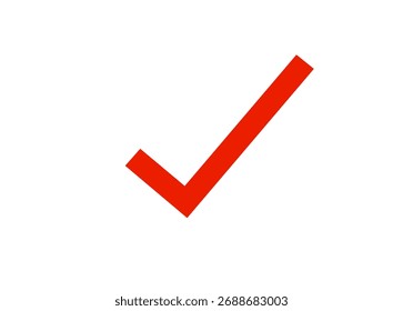 A vibrant red check mark against a clean white background symbolizes approval