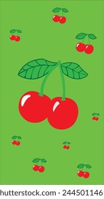 VIBRANT RED CHERRIES COMPATIBLE WITH THE GREEN BASE