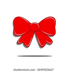 A vibrant red Christmas bow, perfect for adorning gifts, wreaths, and festive decorations. Adds a touch of elegance and celebration to any design.