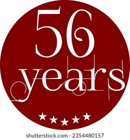 Vibrant Red Circle with 56 Years in Modern Typography