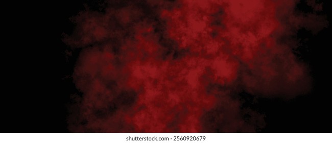 Vibrant Red Clouds Blending with Dark Shadows, Creating an Abstract and Atmospheric Background
