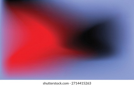 Fundo abstrato de vetor gradiente vermelho vibrante e azul frio com um padrão de matriz de pontos brancos sutil