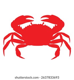 Vibrant Red Crab Silhouette Ideal for Seafood Restaurant Logos