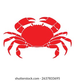Vibrant Red Crab Silhouette Ideal for Seafood Restaurant Logos