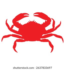 Vibrant Red Crab Silhouette Ideal for Seafood Restaurant Logos