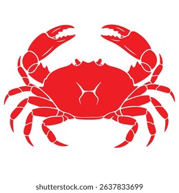 Vibrant Red Crab Silhouette Ideal for Seafood Restaurant Logos