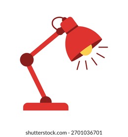 Uma luminária vermelha vibrante com um braço flexível e uma lâmpada brilhante, perfeita para iluminar qualquer espaço de trabalho. Seu design moderno e características ajustáveis torná-lo ideal para estudo.