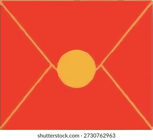 Vibrant red envelope design with a golden seal, symbolizing good fortune, prosperity, and festive greetings for Lunar New Year and traditional cultural celebrations across Asia