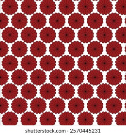 A vibrant red floral pattern design featuring bold, intricately detailed blooms, exuding elegance and simplicity. Perfect for textiles, wallpapers, and decorative accents..eps