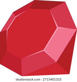Gema roja vibrante con una superficie multifacética.