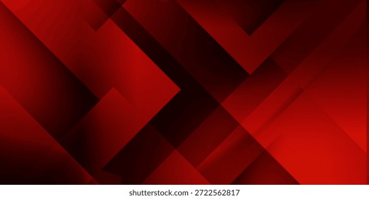 Vibrant Red Geometric Abstract Background With Layered Squares and Diagonal Shapes
