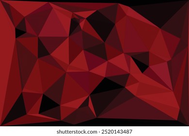 Fondo geométrico rojo vibrante del polígono con las Formas triangulares bajas-polivinílicas para el Diseño gráfico moderno, el arte digital, los Anuncios del Web, y los proyectos visuales llamativos en estética audaz y dinámica.