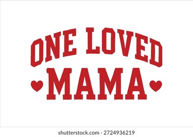 Um gráfico vermelho vibrante com o texto "uma ama mama" e dois símbolos de coração.