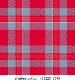 Vibrant red and grey plaid pattern.  Perfect for textile design, backgrounds, or fashion projects. This seamless texture offers a bold, classic feel with a modern twist.
