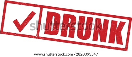 A vibrant red grunge texture rubber stamp mark featuring the word 