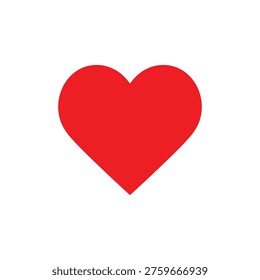A vibrant red heart icon symbolizing love and affection, perfect for Valentine's Day, health, or relationship themes in design and marketing.
