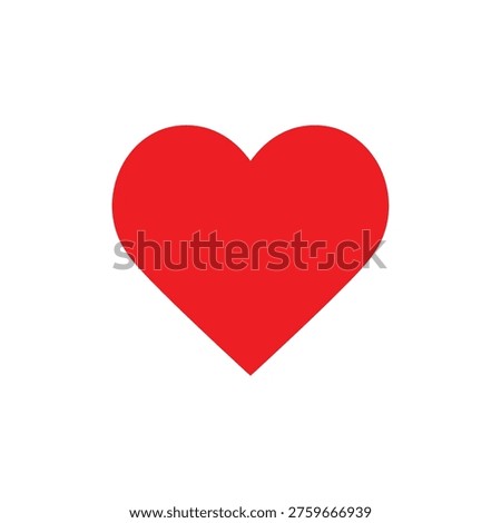 A vibrant red heart icon symbolizing love and affection, perfect for Valentine's Day, health, or relationship themes in design and marketing.