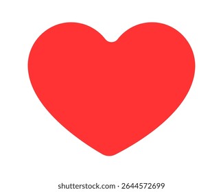 Um coração vermelho vibrante sobre um fundo branco. Um símbolo de amor, carinho e cuidado. Perfeito para o Dia dos Namorados, conceitos de saúde, romance e expressar emoções positivas.
