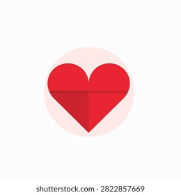 A vibrant red heart symbol representing love and affection isolated on plain background