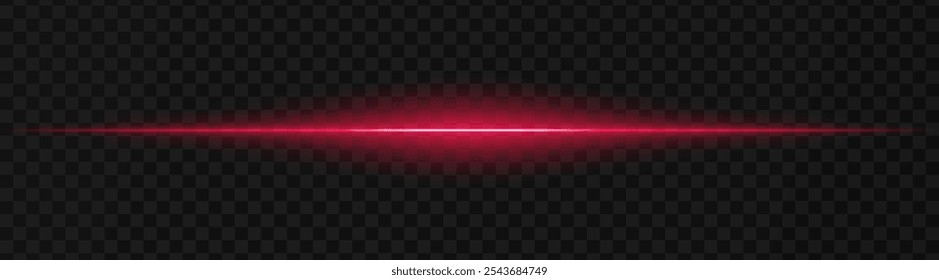 Vibrante haz de luz Horizontal roja sobre un fondo oscuro y transparente, perfecto para ciencia ficción, gráficos digitales o efectos de neón. Reflejo, proyector, Fondo de pantalla