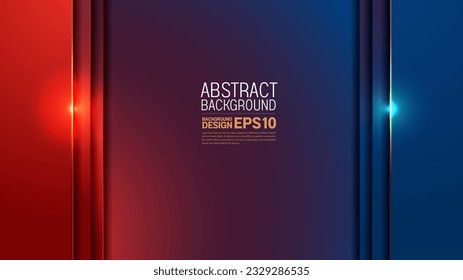 Vibrant Red and Light Blue Gradient Background with Elegant Gold Line, Artistic Space for Design, Modern Abstract Composition, Shiny Dynamic Artistry