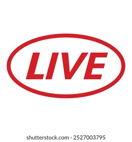 A vibrant red LIVE sign on a white background signals an active streaming session, commonly used by content creators for engaging audiences in real time.