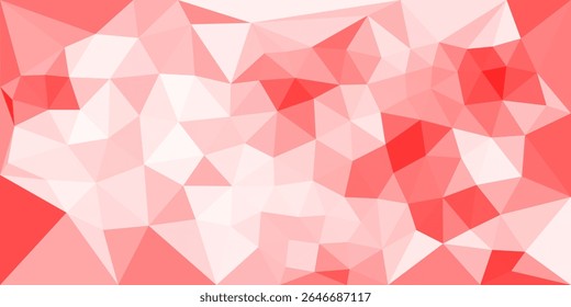 Un vibrante fondo geométrico de bajo poli rojo con varios tonos de rojo y rosa, formando Formas triangulares abstractas en un patrón similar a un mosaico.

