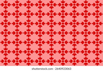 Vibrant red maple leaf pattern design graphic art abstract style colorful digital creation