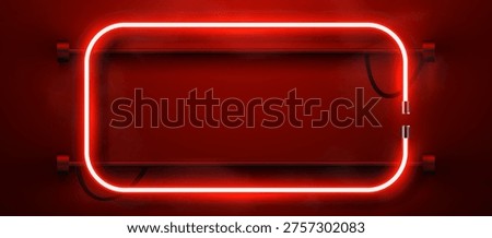 Vibrant red neon frame, perfect for an eye-catching display or message. Vector illustration
