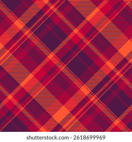 Vibrant red and orange diagonal plaid pattern.  Perfect for autumnal designs, textile prints, fashion, and website backgrounds. This bold, geometric texture evokes warmth and energy.