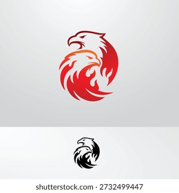 Vibrante rojo y naranja phoenix logo ilustración